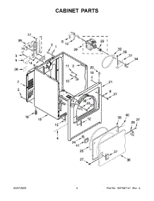 Cabinet Parts parts for Admiral Dryer AED4516MW0 from AppliancePartsPros.com