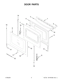 Door Parts parts for Amana Electric Range AER6303MFW3 from AppliancePartsPros.com