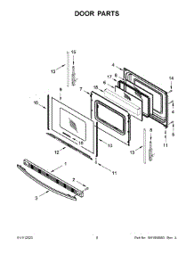 Door Parts parts for Amana Electric Range AER6603SFB5 from AppliancePartsPros.com