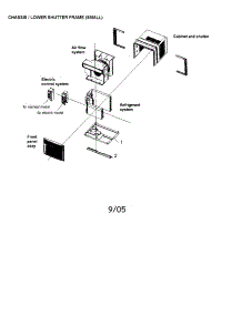 Chassis / Lower Shutter Frame (Small) parts for Sharp Room Air Conditioner AF-S60FX from AppliancePartsPros.com