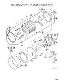 Inner Basket / Bearing Housing / Pulley parts for Speed Queen Washer AFNE9RSP113TW01 from AppliancePartsPros.com