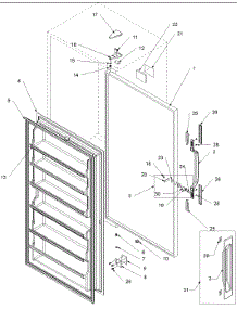 Door Assembly parts for Amana Upright Freezer AFU2067AW-PAFU2067AW0 from AppliancePartsPros.com