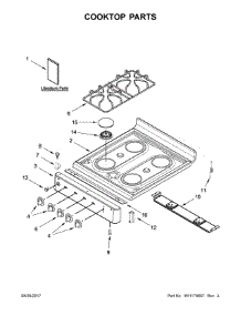 Cooktop Parts parts for Amana Gas Range AGG222VDW4 from AppliancePartsPros.com