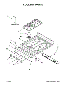 Cooktop Parts parts for Amana Gas Range AGG222VDW6 from AppliancePartsPros.com
