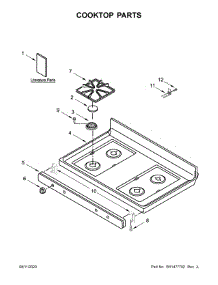 Cooktop Parts parts for Amana Gas Range AGR6603SFW3 from AppliancePartsPros.com