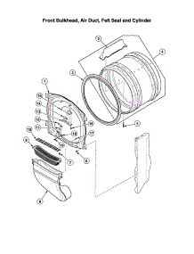 Front Bulkhead / Air Duct / Felt Seal parts for Speed Queen Dryer AGS20AWF from AppliancePartsPros.com