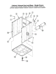 Cabinet / Exhaust Duct / Base parts for Speed Queen Dryer AGS20AWF from AppliancePartsPros.com