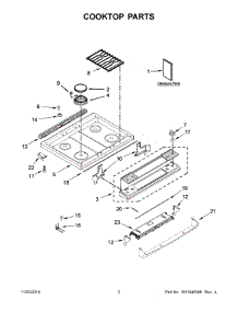Cooktop Parts parts for Amana Gas Range AGS6603SFS0 from AppliancePartsPros.com
