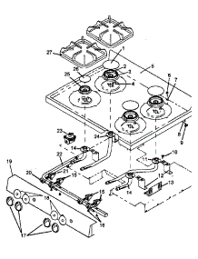 Main Top Assembly parts for Amana Gas Range AGS751W1P1141273NW from AppliancePartsPros.com