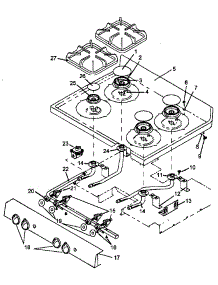 Main Top Assembly parts for Amana Gas Range AGS761WW-P1141274NWW from AppliancePartsPros.com