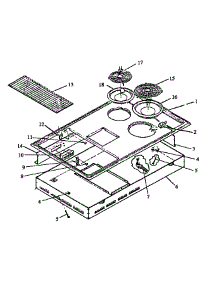 Burner Box Section (Akde5ww / P1131742ww) parts for Amana Electric Cooktop AKDE5WW/P1131742WW from AppliancePartsPros.com