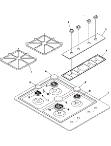 Main Top parts for Amana Gas Cooktop AKS3020W-P1142517NW from AppliancePartsPros.com