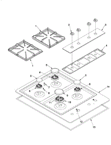 Main Top parts for Amana Gas Cooktop AKS3030SS-PAKS3030SS1 from AppliancePartsPros.com