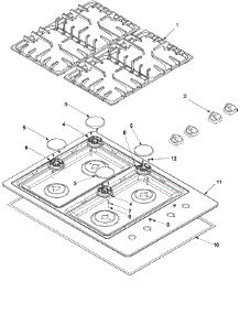 Main Top parts for Amana Gas Cooktop AKS3080SS-PAKS3080SS1 from AppliancePartsPros.com