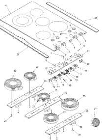 Top Assembly parts for Amana Electric Cooktop AKT3650SS-10 from AppliancePartsPros.com