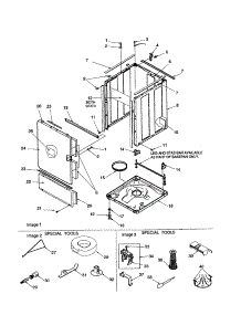 Base, Cabinet, Front / Special Tools parts for Amana Washer ALW210RMW-PALW210RMW from AppliancePartsPros.com