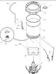 Outer Tub & Pressure Tube parts for Amana Washer ALW432RAW-PALW432RAW from AppliancePartsPros.com