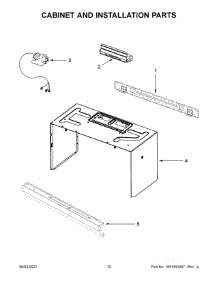 Cabinet And Installation Parts parts for Amana Microwave/Hood Combo AMV2307PFB7 from AppliancePartsPros.com