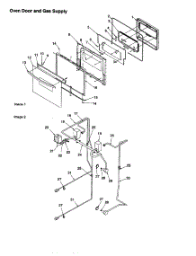 Oven Door And Gas Supply parts for Amana Gas Wall Oven AOGD2750WW-P1132530NWW from AppliancePartsPros.com