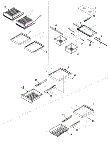 Refrigerator Shelving parts for Amana Bottom-Mount Refrigerator ARB220ZCW-PARB220ZCW0 from AppliancePartsPros.com
