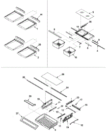 Refrigerator Shelving parts for Amana Bottom-Mount Refrigerator ARB2517CC-PARB2517CC0 from AppliancePartsPros.com