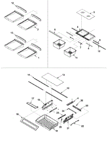 Refrigerator Shelving parts for Amana Bottom-Mount Refrigerator ARB2557CC-PARB2557CC0 from AppliancePartsPros.com