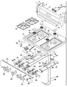 Maintop And Backguard parts for Amana Gas Range ARG3600W-P1143372NW from AppliancePartsPros.com