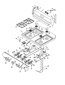 Maintop And Backguard parts for Amana Gas Range ARG3601WW-P1143357NWW from AppliancePartsPros.com