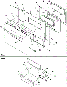 Oven Door And Storage Drawer parts for Amana Gas Range ARG7102W-P1143344NW from AppliancePartsPros.com