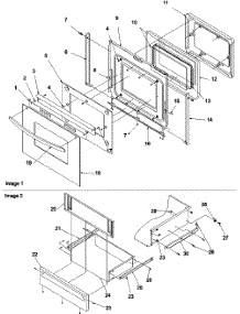 Oven Door & Storage Drawer parts for Amana Gas Range ARGS7650WW-P1130757NWW from AppliancePartsPros.com