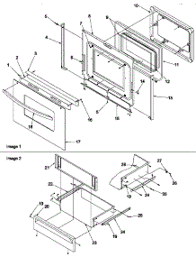 Oven Door And Storage Drawer parts for Amana Electric Range ARH6710LL-P1142676NLL from AppliancePartsPros.com