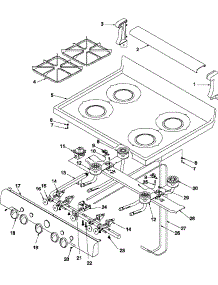 Main Top And Backguard parts for Amana Gas Range ARO3400L-P1143335NL from AppliancePartsPros.com