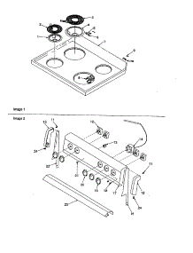 Main Top And Backguard parts for Amana Electric Range ARR3100L-P1143681NL from AppliancePartsPros.com