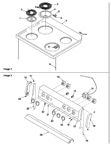 Main Top And Backguard parts for Amana Electric Range ARR3400L-P1143602NL from AppliancePartsPros.com