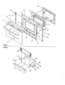 Oven Door And Storage Drawer parts for Amana Electric Range ARR3400W-P1143832NW from AppliancePartsPros.com