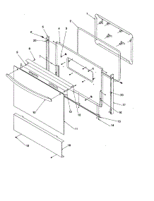 Oven Door / Decorative Panel parts for Amana Electric Range ARR6102W-P1143651NW from AppliancePartsPros.com