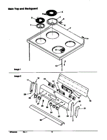 Main Top And Backguard parts for Amana Electric Range ARR6202W-P1143496NW from AppliancePartsPros.com