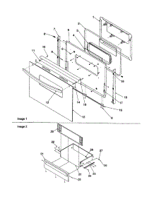 Oven Door And Storage Drawer parts for Amana Electric Range ARR6220C-P1143808NC from AppliancePartsPros.com
