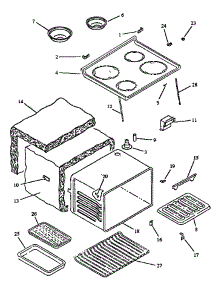 Main Top And Oven Assy parts for Amana Electric Range ARR633E-P1157905SE from AppliancePartsPros.com