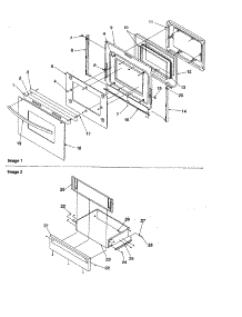 Oven Door And Storage Drawer parts for Amana Electric Range ARRS6500E-P1130691NE from AppliancePartsPros.com