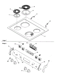 Main Top And Backguard parts for Amana Electric Range ARRS6500WW-P1130697NWW from AppliancePartsPros.com
