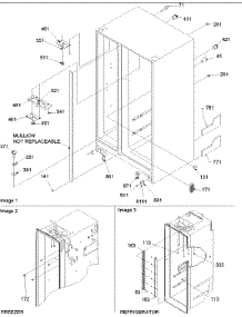 Cabinet Parts parts for Amana Side-By-Side Refrigerator ARS236XAW-PARS236XAW0 from AppliancePartsPros.com