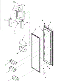 Refrigerator Door parts for Amana Side-By-Side Refrigerator ARS2661BS-PARS2661BS0 from AppliancePartsPros.com