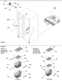 Freezer Shelves & Lights parts for Amana Side-By-Side Refrigerator ARS2666AW-PARS2666AW0 from AppliancePartsPros.com