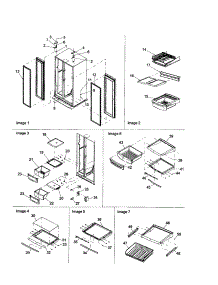 Hinges And Refrigerator Shelving parts for Amana Side-By-Side Refrigerator ARS2667BW-PARS2667BW0 from AppliancePartsPros.com