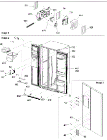 Controls, Light Shield & Door Handles parts for Amana Side-By-Side Refrigerator ARS266RBC-PARS266RBC0 from AppliancePartsPros.com