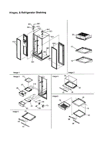 Hinges And Refrigerator Shelving parts for Amana Side-By-Side Refrigerator ARS266RBW-PARS266RBW0 from AppliancePartsPros.com