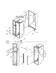 Cabinet parts for Amana Side-By-Side Refrigerator ARS266RBW-PARS266RBW0 from AppliancePartsPros.com