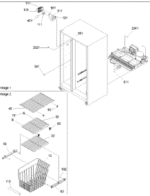 Freezer Shelves And Lights parts for Amana Side-By-Side Refrigerator ARS266XAW-PARS266XAW0 from AppliancePartsPros.com