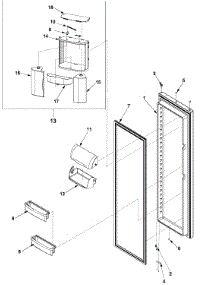 Refrigerator Door parts for Amana Side-By-Side Refrigerator ARS8265BS-PARS8265BS1 from AppliancePartsPros.com